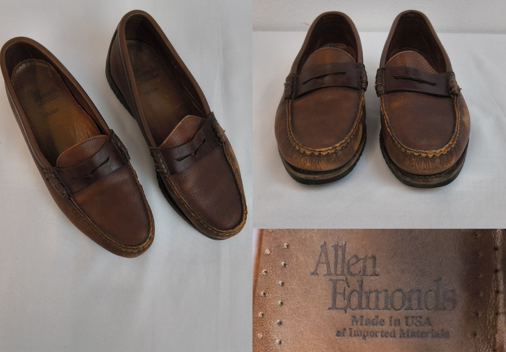 Allen Edmonds Holton Loafers Men's 10D Brown Leather Business Casual #W5237